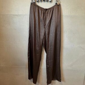 Woman’s Brown Satin Pants